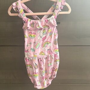 Little Bum Bums Pink Unicorn & Rainbow Bubble Romper